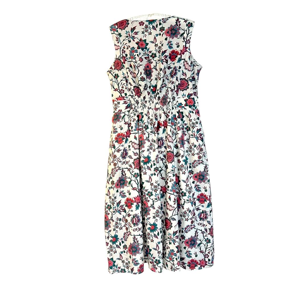 Coldwater Creek Size PM Cotton Floral Fit & Flare Dress Sleeveless Cottagecore - Picture 4 of 8